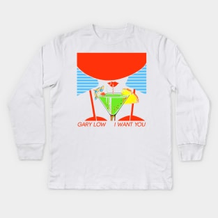 Gary Low …∆… Italo Disco Classic Tribute Design Kids Long Sleeve T-Shirt